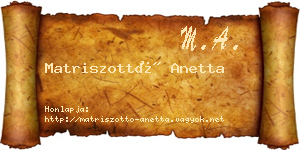 Matriszottó Anetta névjegykártya